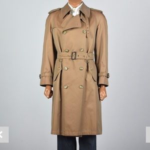 Saks Fith Ave Men’s Tan Trench Coat 42L